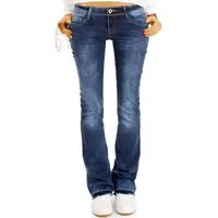 be styled Bootcut-Jeans Damen Hüftjeans, Schlaghosen mit offenem Saum, low waist j40g-2