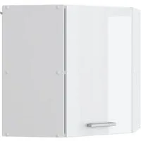 Vicco Eckhängeschrank R-Line, Weiß Hochglanz/Weiß, 57 cm (1-St)