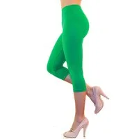 YESET Leggings Damen Capri 3/4 Leggings Baumwolle hoher Bund GRÜN XXL Highwaist-Leggings