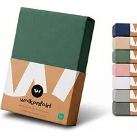 Wolkenfeld Spannbettlaken 100% Baumwolle - Superweiches Bettlaken für Matratzen von 5 bis 20cm, Jersey, Gummizug: rundum, (1 Stück), Rutschfest & Blickdicht - 90x200, 140x200, 160x200, 180x200 200x200