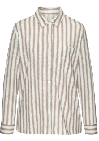LASCANA - Vivance Dreams VD Long Sleeve Shirt brown stripe - Gr. - 42
