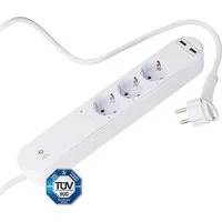 essentials Smart Home Solutions 3-fach Steckdosenleiste WLAN USB weiß 1,5 m Mehrfachsteckdose 3-fach (Ein- / Ausschalter, USB-Anschlüsse, separate Ein- / Ausschalter, WLAN), 2,4 WLAN