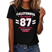 RMK T-Shirt Damen Shirt Rundhals Basic "College" aus Baumwolle