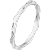 SCHOSCHON Fingerring Organische Form 925 Silber 2 mm Breite (zart, Stapelring), Bandring minimalistischer schmuck