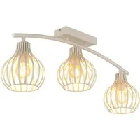 OTTO home Deckenleuchte Yannic, Deckenlampe Metall cremefarben, exkl. 3x E14 40W 230V, ohne Leuchtmittel, LxBxH: 60x55x24cm, Durchmesser Schirm: 13cm, neutrale Farbtöne