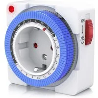 BEARWARE Zeitschaltuhr 24h, kompakt, 15 min. Zeitintervalle, Kinderschutzsicherung, mechanisch, 1-St., Schieberegler für Zeitangabe, 3680W, integrierter Berührungsschutz
