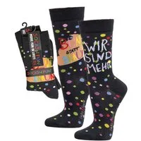 FussFreunde Socken 2 Paar Fun Socken, Spaß mit Socken, viele lustige Motive, Geschenkidee (Set, 2 Paar) handgekettelte Zehennaht, Piqué-Komfortbund