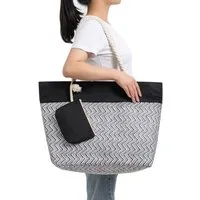 axy Strandtasche Multifunktionale Strandtasche Familie Strandtasche Shopper Damen, Modisch, Faltbar, Jute