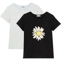 bonprix T-Shirt (Packung, 2-tlg) Regular Fit, Kurzarm, für warme Tage, aus Baumwolle, Casual Stil