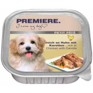 PREMIERE Petit Pâté Nassfutter Hund, Adult, Huhn und Karotten 44x150 g