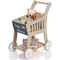 MUSTERKIND® Spiel-Einkaufswagen Rubus, warmgrau/natur