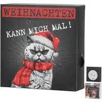 CEPEWA Bewegungsmelder Soundbox 'XMAS CAT' Bewegungsmelder 12x12x3,5cm Papier Katze