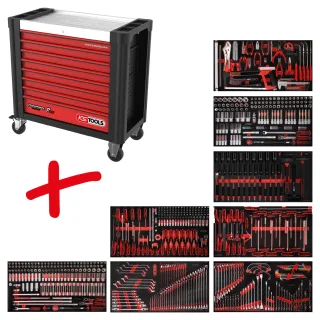 KS Tools Performanceplus Werkstattwagen-Satz P25 mit 660 Werkzeugen für 8 Schubladen - 825.8660