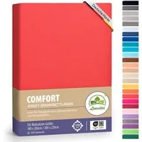 leevitex® Spannbettlaken 180x200 cm - 200x220 cm, Stoffgewicht 170 g/m², 40 cm Steghöhe, Jersey, Gummizug: rundum, (1 Stück), verschiedene Farben, OEKO-TEX® STANDARD 100 zertifiziert