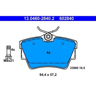 ATE Bremsbel?ge hinten Nissan Primastar Opel Vivaro Renault Trafic