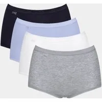 sloggi Maxislip Basic+ Maxi (4er Pack) perfekter Sitz, besonders weiche Nähte, Cotton-Mix, Multipack