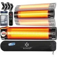 KESSER Heizstrahler, 2500 W, Infrarot Wärmestrahler Infrarotstrahler mit Fernbedienung, Schutzhülle