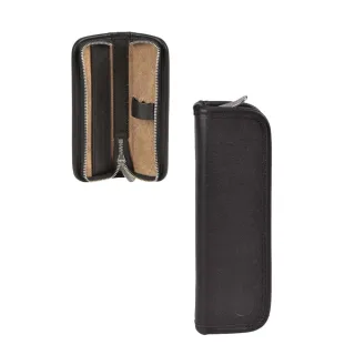 Stiftetui kompakt 3 Stiftschlaufen Leder schwarz 19x5cm | Sonnenleder Grass. Der elegante Organizer für Ihre Business-Schreibgeräte im Büro.
