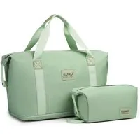 KONO Reisetasche 2-in-1 Set: Erweiterbare Handgepäck-Tasche (36L) + Kosmetiktasche, Praktisches und leichtes Design