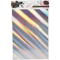 Free & Easy Dekorationsfolie, Hologrammfolie A4 10 Blatt Silber Irisierend