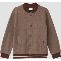 s.Oliver Sweatjacke Sweatshirt Jacke Festiver Sweat-Blouson mit Herringbone-Muster