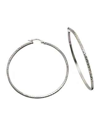 Celesta Silber Creolen 925 Silber rhodiniert 6,0cm