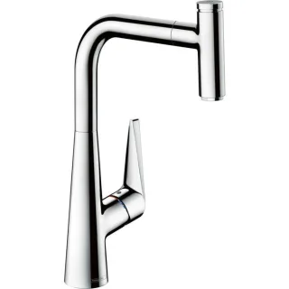 hansgrohe Talis Spültisch-Einhebelmischer 72826000 mit Ausziehauslauf, 1jet, 4,4 l/min, chrom