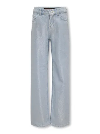KIDS ONLY - KOGCANAL WIDE SILVER DNM JNS RED CRO light blue denim - Gr. - 146