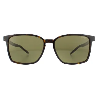 Hugo by Hugo Boss Square Mens Havanna Grün Sonnenbrille