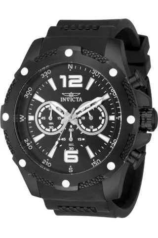 Invicta I-Force 50556 Herrenuhr - Quarzwerk - Edelstahl mit schwarzem Zifferblatt - 50 mm