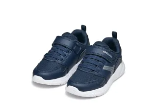 Geox Sneaker "J SPRINTYE BOY", Freizeitschuh, Klettschuh mit elastischen Schnürsenkeln