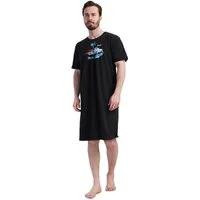 Vienetta Nachthemd Man (Packung, 1-tlg) Herren Schlafanzug Schlafshirt Nachthemd Kurzarm Baumwolle