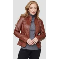 Mouflon Lederjacke Kira Stehkragen