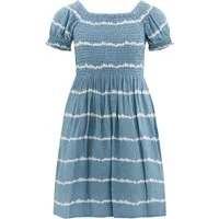 happy girls Druckkleid mit gesmoktem Oberteil