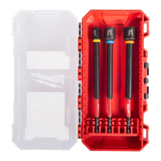 Milwaukee SHOCKWAVE Steckschlüssel HEX 1/4 Zoll Set lang 4-teilig - 4932499426