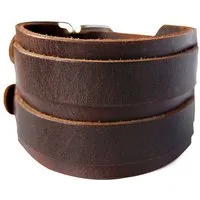 axy Lederarmband Herrenarmband Breite Leder Armband, aus Echtleder, Dual-Gürtelschnallen (Doppelverschluss)