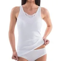 HERMKO Achseltop 1440 (Pack, 3er) mit Spitze, 100 % Bio-Baumwolle, Tank Top, Feinripp