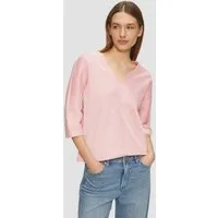 s.Oliver 3/4-Arm-Shirt T-Shirt Shirt mit Strukturstreifen und Fledermausärmeln