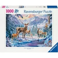 Ravensburger Puzzle Rehe und Hirsche im Winter, 1000 Puzzleteile, Made in Germany