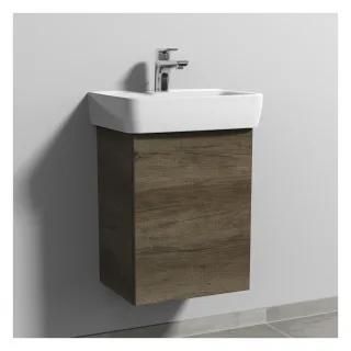 Sanipa 3way Waschtischunterbau zu Geberit Renova Plan Waschtisch mit 1 Tür, Eiche-Nebraska SM87137