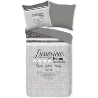 PURE luxury collection Wendebettwäsche Suite, Microfaser, 2 teilig, Mikrofaser, 135x200, 2 Teilig, Pflegeleicht, Wendeoptik, Simple, Grau