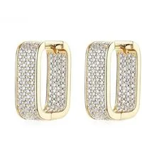 ROUGEMONT Paar Creolen Funkelnde Damen Baguette Creolen Ohrringe mit Zirkonia Besatz
