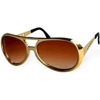 Metamorph Kostüm 70er 'King of Rock' Sonnenbrille, Extravagante Brille im Elvis-Stil