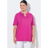 Ulla Popken T-Shirt T-Shirt A-Linie Stehkragen Halbarm Pima Cotton