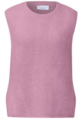 Street One - Ärmelloser Strickpullover pink - Gr. - 38