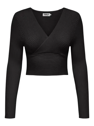 ONLY - ONLHONOR LS V-NECK KNT black - Gr. - XL