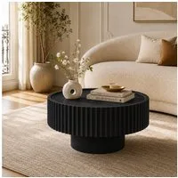 PEALOV Couchtisch runder Tisch mit Rillenoptik, Ø 70 × 38 cm (1-St), Moderner Sofatisch in Pilzform für Wohnzimmer und Lounge
