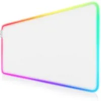 Titanwolf Gaming Mauspad RGB Mousepad 900 x 400 x 3 mm, LED Multi Color XXL Tischunterlage, rutschfest, abwaschbar, Geschwindigkeit & Präzision, weiß