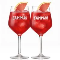 Mixcompany Gläser-Set Campari Weingläser – 2er Set, Original Campari Aperitivo Gläser