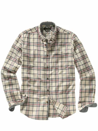 Mey & Edlich Herren Seltenes Flanellhemd Beige 100 % Baumwolle